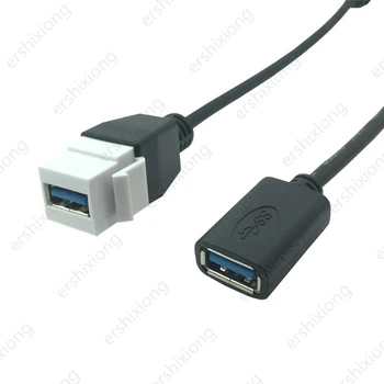 Keystone Jack Cuplaj Conector Cablu Adaptor USB 3.0, UN Bărbat(Femeie) la O Femeie Extensia Converter 0,2 m