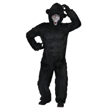 King Kong Cosplay Costum pentru Copii Adulti de Pluș cu Blană Mascota Anime Halloween Carnaval de la Veneția Dress Costum Fursuit Gorilă, urangutan