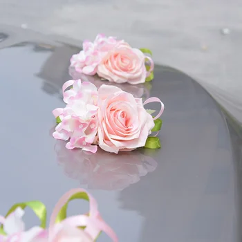 Koko Floare Trandafir Faux Mașină De Flori De Nunta Romantic Mătase Faux Flori Usa Masina De Nunta De Decorare Acasă De Sărbători Consumabile Partid