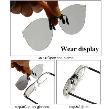 LongKeeper Polarizati Clip-on ochelari de Soare Barbati Femei Ochelari Sport de Conducere Clip-on Viziune de Noapte Lentile Fotocromice Ochelari de soare UV400