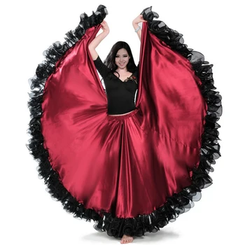 Lupta cu Tauri spaniolă spectacol de Dans Flamenco Fusta pentru Femei de Înaltă Calitate Flacără Florale Plus Dimensiunea Femei Fusta de Bal