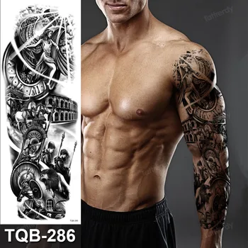 Mare impermeabil tatuaj temporar autocolant negru coapsa picior sexy body art decal tatuaje false pentru bărbați adulți femei tatoo bratul