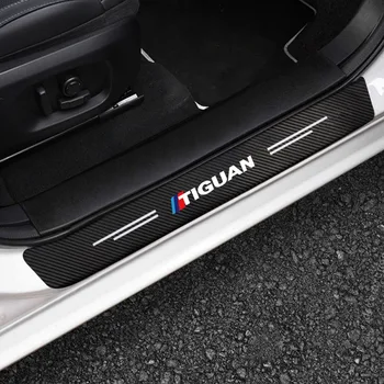 Masina Decor Accesorii de Interior din Fibra de Carbon Prag Și Portbagaj Auto Autocolant pentru TIGUAN MK2