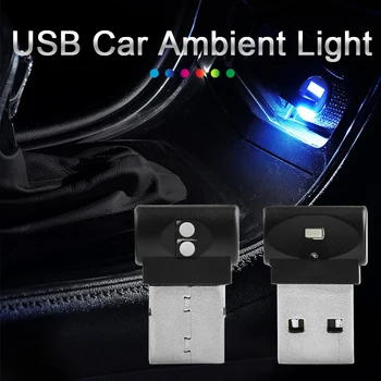 Mini USB Lumina LED-uri Auto Auto Interior Atmosferă de Lumină Colorate Decorative Lampa Plug and Play de Iluminat de Urgență Lumina de Interior