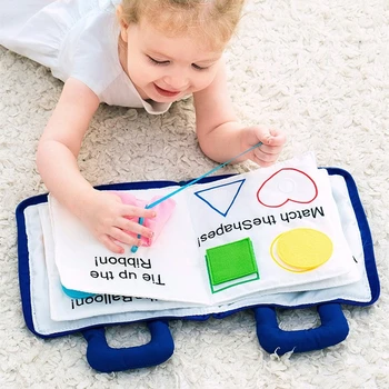 Montessori Jucării pentru Copiii 1 Ani Copil Vechi Cărți de Învățare Educație 3D Liniștită Tesatura Activitatea Carte Poveste pentru Copii mici de 2 Ani Cadouri