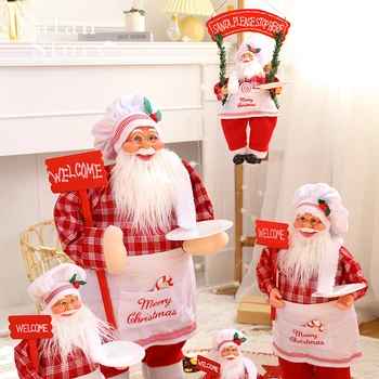 Moș Crăciun Doll Decoratiuni de Craciun Mos craciun Bucatar Papusa de Plus pentru Copac Xmas Decor Acasă Desktop Ornamente de Anul Nou Navidad Cadou