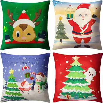 Moș crăciun om de zăpadă elan decor de Crăciun lenjerie de pat fata de perna perna de pe canapea acoperi decorațiuni interioare pot fi personalizate pentru tine 40x40 50x50