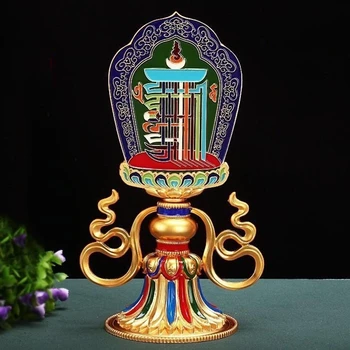 Multicolor Budismul Tibetan Aliaj de Gravură Zece Faza de la Usurinta Tantric Artizanat de bun augur Altare Tribut Desktop Decorative