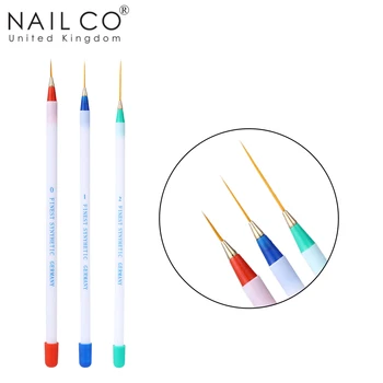 NAILCO 3pcs/set Linie Subțire Stilou Desen Pictura Dungi Flori UV/LED Gel de unghii Perie Pentru Unghii Manichiura DIY Kit de Instrumente