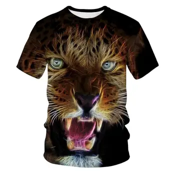Noi 3d Ghepard Tricou Animal Print Leopard Animal T Shirt de Imprimare 3d Barbati Top Strada de Vara Tricou Ușor Respirabil