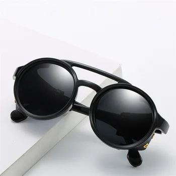 Ochelari de Soare clasic Design de Brand Conduce Cadru Rotund Punk Ochelari Full Frame ochelari de Soare UV400 Ochelari de Culoare ochelari de Soare pentru Barbati