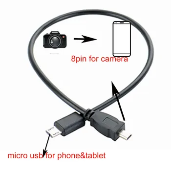 OTG CABLU de date pentru aparat foto nikon pentru smartphone tableta telefon micro usb la cablul de 8 PINI