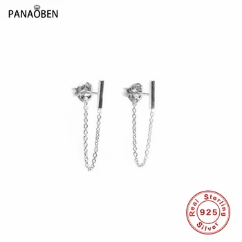 PANAOBEN♥ Argint 925 Punk Minimalist Stud Cercel Moda Rod Earpins Ureche Plug Legate Stick Cercei pentru Femei Bijuterii