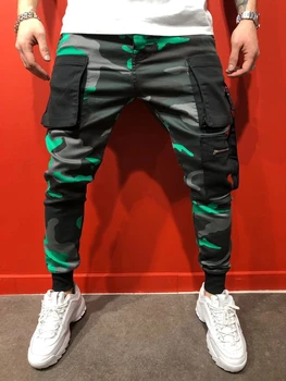 Patru Anotimpuri Barbati Casual Sport Hip-hop camuflaj imprimare pantaloni cu multi-buzunar de funcționare jogging pantaloni cu legat de picioare