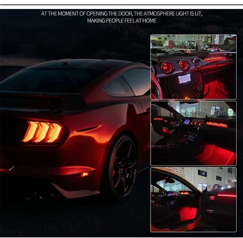 Pentru-2022 Ford Mustang 64-culori Atmosferă de Lumină Mustang Control Vocal Masina Luminii Ambientale Interior Fata de Aerisire Glow Lamp