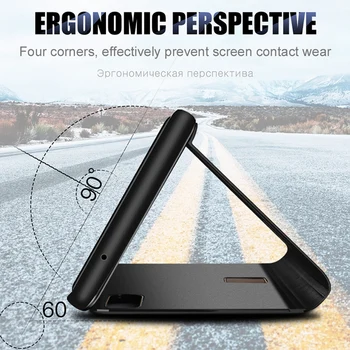 Pentru Huawei Nova 8i Caz Smart Mirror Magnetic Flip Cover Telefon Huawey Hauwei Nova8i 8 Stau Protecție Antișoc Coque Fundas