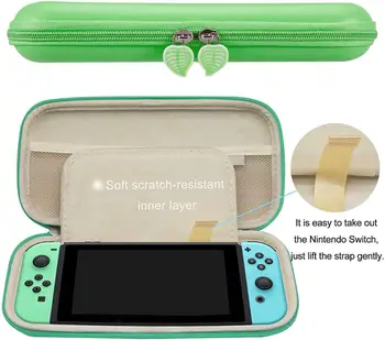 Pentru Nintendo Comutator Drăguț Verde Cazul Călători Bundle Kit Portabil De Acoperire Coajă Ecran De Sticlă Protector Degetul Prindere Capace