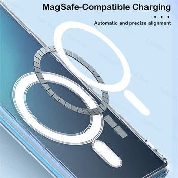 Pentru Samsung Galaxy S22 Ultra Transparent Magsafe Magnetic Wireless De Încărcare Caz Pentru Samsung S22 S22 Plus Clar De Acoperire Rezistent La Șocuri