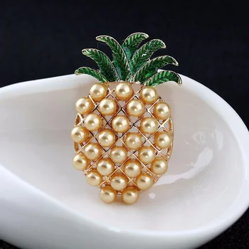 Perle de epocă Ananas Broșe pentru Femei de Moda de Fructe Ace Toamna Iarna Design de Bijuterii Strat Accesorii