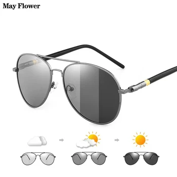 Poate Flori Retro Bărbați ochelari de Soare Polarizat Mee de Conducere Pilot de Epocă Ochelari de Soare de Brand Designer de sex Masculin ochelari de Soare Negri UV400