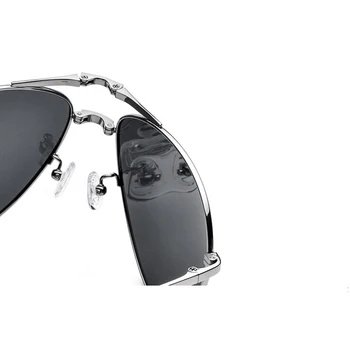 Polarizat Bărbați ochelari de Soare de Conducere Pliat Aliaj de Titan UV400 Ochelari cu Ramă de Argint Negru Lentile