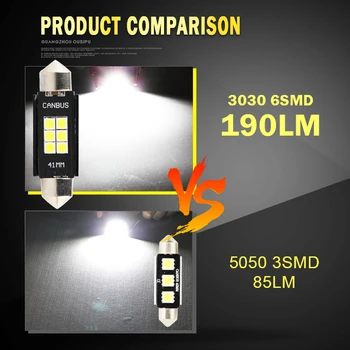 R8 LED C10W 31mm 36mm 39mm 41mm CANBUS fara Eroare de Feston 12V 3030 6SMD Accesorii Auto Interior Lumini C5W Dom Becuri Albe