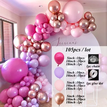 Rose Caise Macaron Balon Ghirlanda Arc Kit De Nunta Petrecere De Ziua De Decorare Pentru Copii Globos Confetti Baloane Din Latex Baby Shower