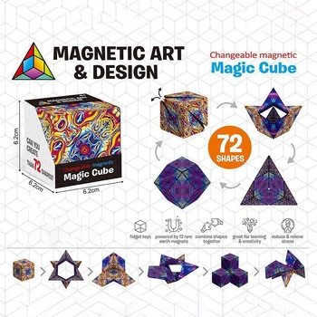 Schimbarea formei de Box-Patentat Frământa Cub Cu 36 de Magneți de pământuri Rare 3D Cub Magic Frământa Jucărie Transformă În Peste 70 de Forme