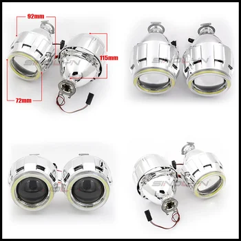Sinolyn COB Angel Eyes 2.5 Bi Xenon Proiector Lentilă LED Diavolul Lumini Auto Lentile H4 H7 Faruri HID Kit Complet de Produse Auto