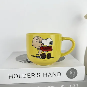 Snoopy, Charlie Brown Woodstock Pluș Desene animate cu Microunde Încălzire Bandă cu Cana Ceramica Anime Jucărie de Pluș pentru Fata Ziua de nastere Cadou