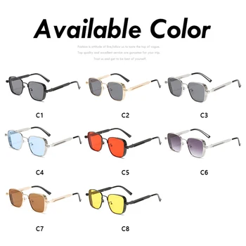 Steampunk Pătrat ochelari de Soare Brand Design Bărbați Femei Vintage din Metal Punk ochelari de Soare UV400 Nuante