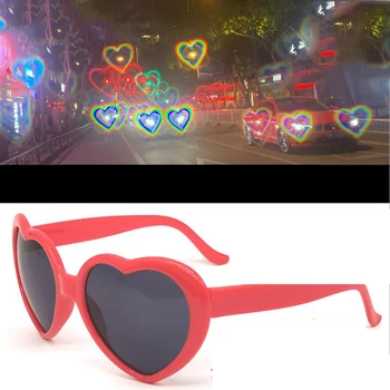 Stele Efect Ochelari Ceas Lumini Schimbare de Dragoste în Formă de Inimă Noapte de Difracție Ochelari Petrecere de Moda ochelari de Soare Femei Bărbați