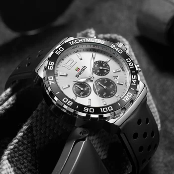 SWISH Noua Moda Mens Ceasuri Silicon de Top Marca Sport de Lux, Cronograf Cadran Mare Cuarț Relogio Masculino Ceasuri pentru Barbati