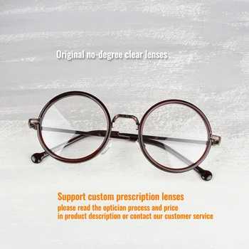 Toketorism tendință de Epocă bărbați femei retro cadru rotund ochelari, lentile ochelari de vedere de design de brand W1188