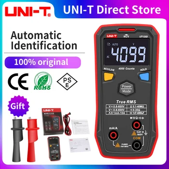 UNITATEA UT123 Mini Multimetru Digital;AC DC Tensiune metru; - Rezistenta(Ohm) Temperatue tester;NCV/Test de Continuitate/STABILITATEA Ecran Color