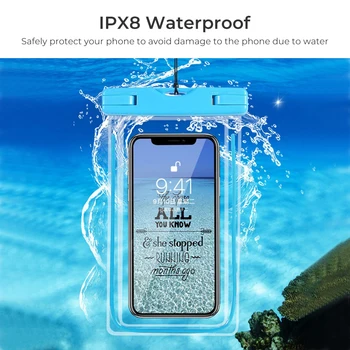 Universal Telefon mobil rezistent la apa Caz Luminoasă telefon sac de sport în aer liber agățat de gât Pentru iPhone Samsung telefon rezistent la apa caz
