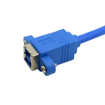 USB 3.0 de Tip B de sex Feminin la Micro B 90 de Grade la Stânga în Unghi de Cablu cu Montare pe Panou Orificiile pentru șuruburi de 20cm
