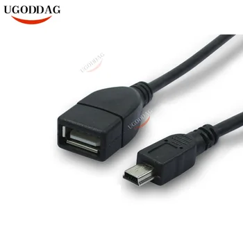 USB O Femeie la Mini-USB B Male Cablu Direct Cotul Drept Adaptor 5P OTG V3 Port Cablu de Date Pentru Car Audio Comprimat Pentru MP3 MP4