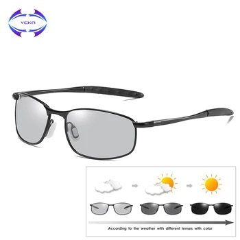 VCKA Decolorarea Polarizat ochelari de Soare Barbati de Brand Designer de Dreptunghi Dreptunghi ochelari de soare Barbati de Conducere Ochelari de Soare UV400 Ochelari