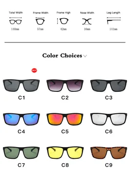 VWKTUUN Clasic de Epocă ochelari de Soare Patrati Bărbați Supradimensionate Mare Oglindă Ochelari de Soare Pentru Barbati de Conducere Pescuit Oculos De Sol UV400
