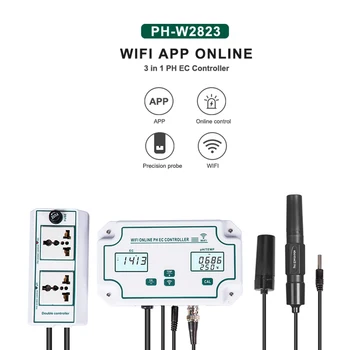 WIFI APP On-line 3 in 1 PH CE Controller Monitoriza Calitatea Apei Analizor Acidimeter Conductivitate Metru pentru Acvariu Hidroponice