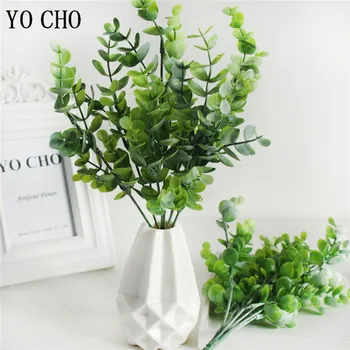 YO CHO Decor de Nunta Artificiale Plante Verzi de Eucalipt Frunze Artificiale Plante artificiale Coroană de flori Decor de Perete Grădină Verticală
