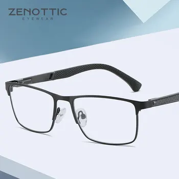 ZENOTTIC Carbon Fibre Optice Ochelari Cadru Bărbați Ultralight Pătrat Miopie Ochelari de Afaceri Stil Plin Rim Ochelari coreeană