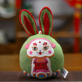 Zodiac Chinezesc Mascota Papusa Pentru Anul Iepurelui China-Chic Wufu Iepure Jucărie De Pluș Cu Urechi Lungi De Iepure Păpușă Jucărie De Pluș
